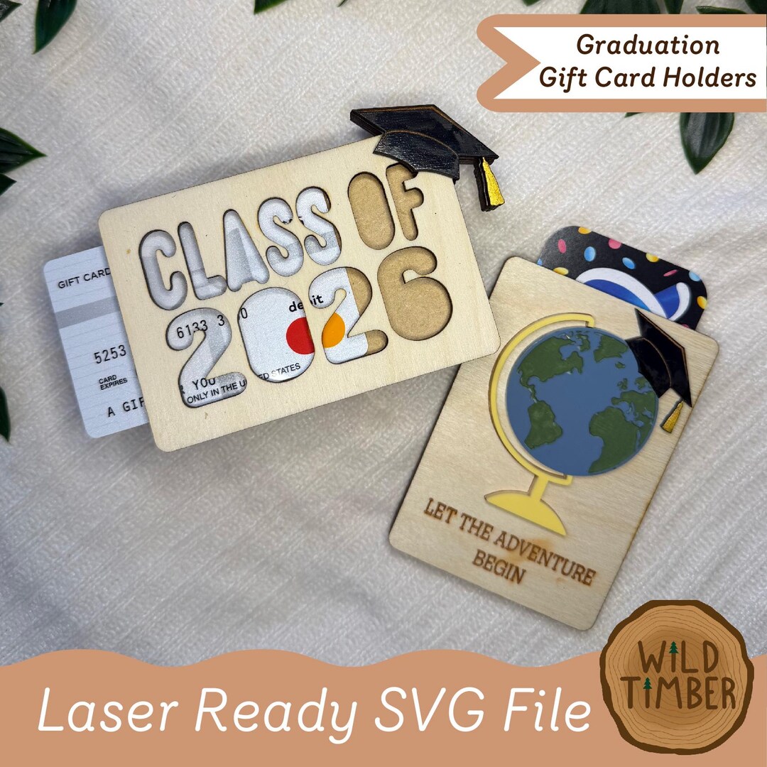 Graduation Gift Card Holder SVG Set - Money Holder Laser Cut Files ...
