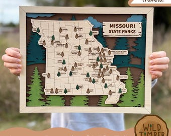 Missouri State Parks Travel Tracker Map SVG: Laser Cut File (Tested Digital Download)