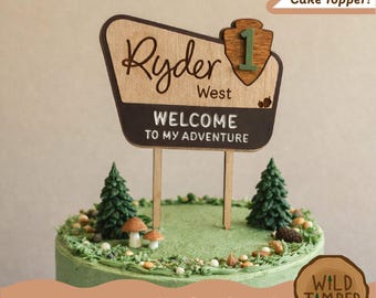 National Park Sign Cake Topper SVG - First Birthday Laser Cut File (Digital Download)