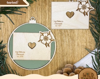 Colorado State Flower Ornament SVG – Rocky Mountain Columbine Christmas Bundle, 2  Designs (Digital Download)
