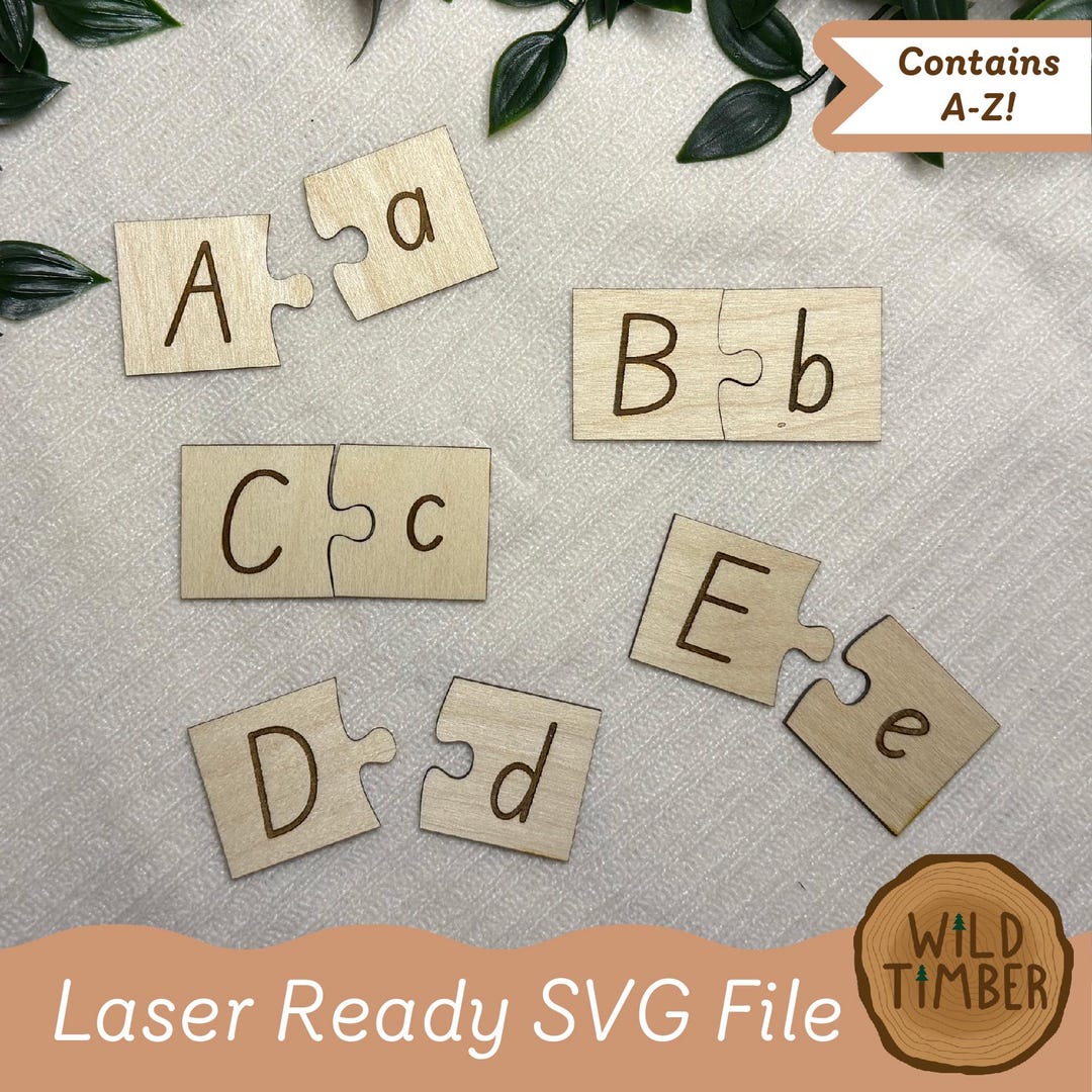 Alphabet Matching Puzzle SVG Montessori Uppercase Lowercase Letter ...
