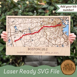 Boston Marathon Route SVG - Marathon Finisher Gift (Digital Download)