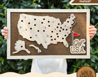 Golf USA Travel Tracker SVG – 50 States Golf Bucket List Map (Digital Download)