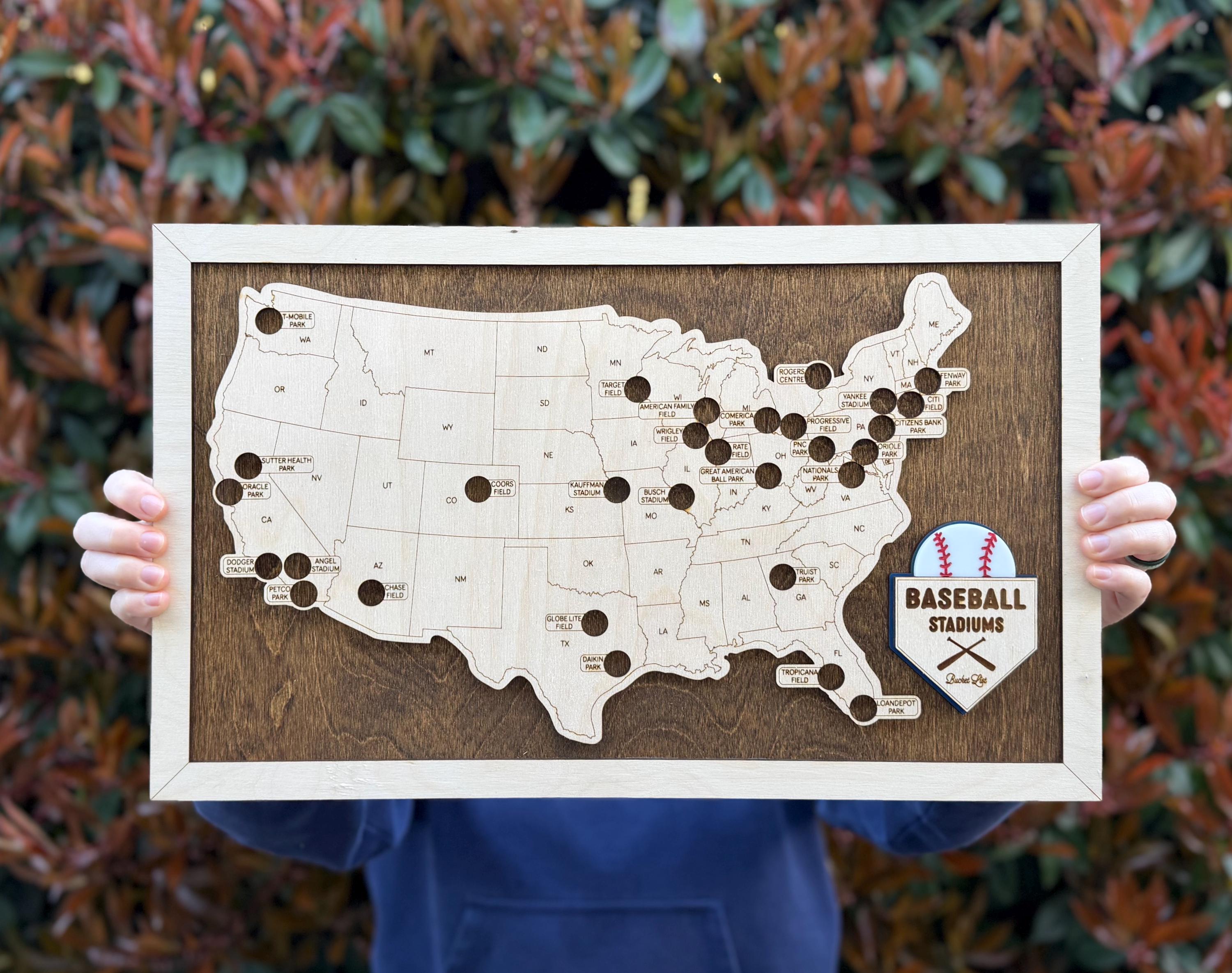 USA Baseball Stadium Travel Tracker Map SVG – Laser Cut File (digital ...