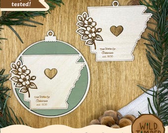 Arkansas State Flower Ornament SVG – Apple Blossom Christmas Bundle, 2 Designs (Digital Download)