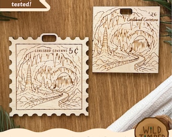 Carlsbad Caverns Ornament SVG – National Park Stamp Christmas Ornament, Customizable Laser File (Digital Download)