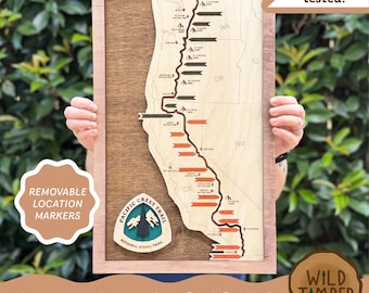 Pacific Crest Trail Tracker SVG – Laser Cut Hiking Map (Digital Download)