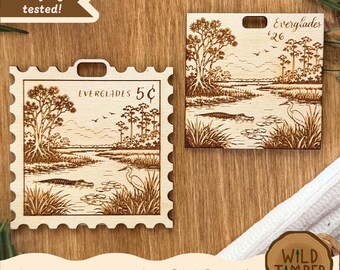 Everglades Ornament SVG – National Park Stamp Christmas Ornament, Customizable Laser File (Digital Download)