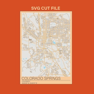 Fichier coupé SVG Colorado Springs, Colorado | Carte en bois multicouche SVG | Fichier SVG | Téléchargement numérique | Fichier Glowforge