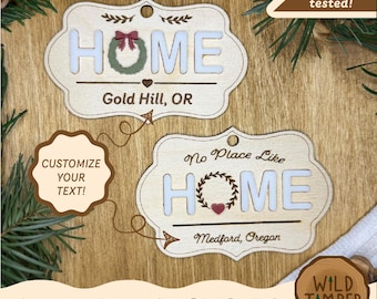 Personalized Home Christmas Ornament SVG Bundle – Custom State Wreath Ornaments (Digital Download)