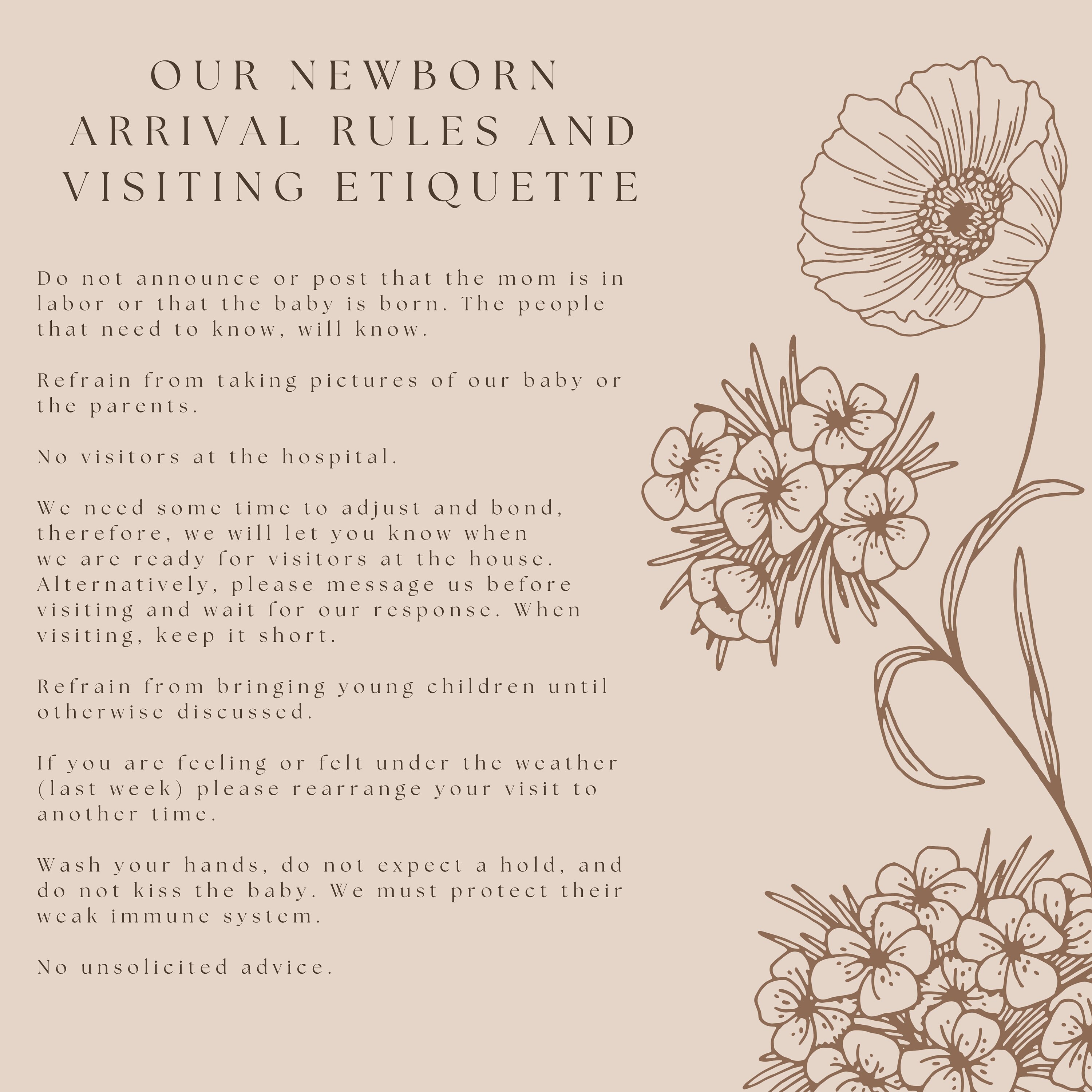 Newborn Arrival Rules Etsy Australia