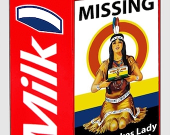 Have You Seen Me? - Land O&#39;Lakes Lady Vinyl Sticker Weatherproof Die-cut Funny Missing Persons Milk Carton Decal