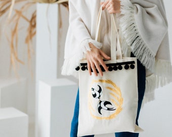 Large Tote Bag Embroidered Bag Ukraine shops Bag aesthetic Gift for her Christmas gift