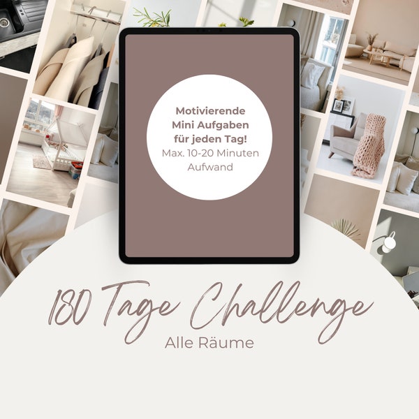 180 Tage ALLE RÄUME Ordnung für dein Zuhause Challenge * Ordnungsplan * Haushaltsplan * Aufräumen * Cleaning * Putzplan *