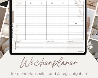 Weekly Planner Landscape Format, Minimalist Weekly Planner, Digital Download, Weekly Planner, Office Planner, Desk Planner, A4