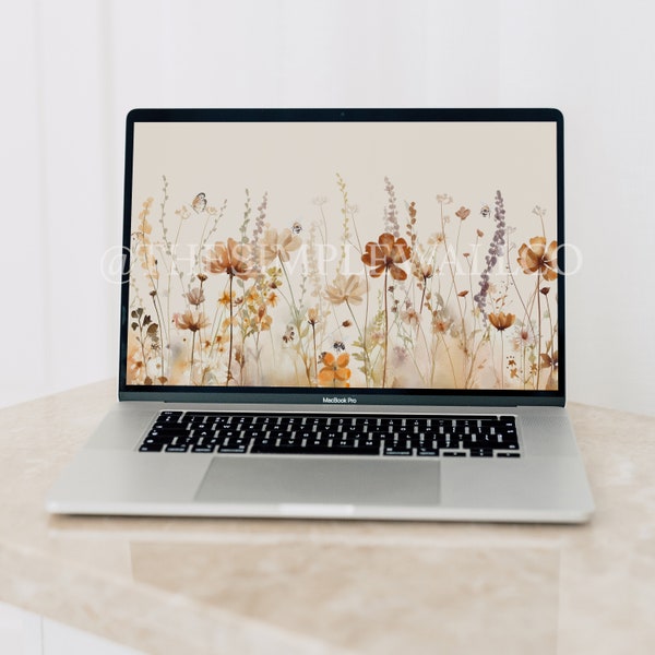 Wallpaper Computer Background Laptop Digital Download Wallpaper Flower Background Summer and Spring Wallpaper Boho Aesthetic Bohemian Art