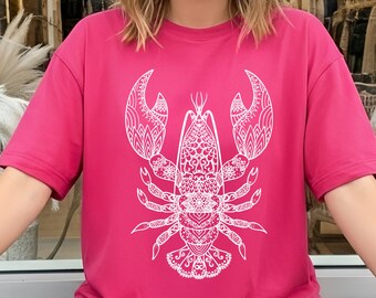 Lobster shirt, Maine Lobster beach vacation crewneck tshirt, Summer Lobster tee, Ocean animal shirt, Nautical tshirt