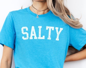 Salty Graphic Tee, Salty Tshirt, Beachy Shirt, Salty Summer Beach Shirt, Minimalist Shirt Design, Beach lover gift