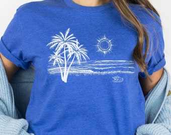 Tropical Palm Tree summer beach vacation shirt, Palm trees graphic tshirt, Palm Tree shirt, Aesthetic shirt, Oversized Coverup