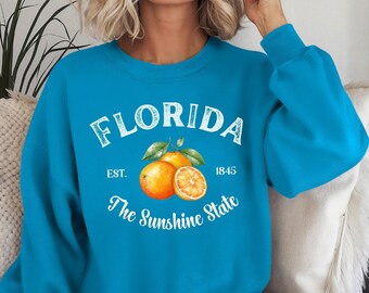 Florida the Sunshine State summer beach vacation vintage crewneck sweatshirt,Florida sweater,Beach Lover gift,Travel sweatshirt