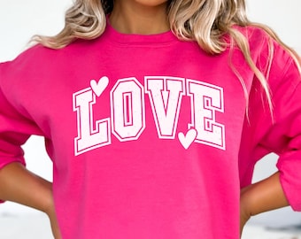 Valentines Day Love crewneck sweatshirt,Womens Valentines Love sweater,Valentines Day gifts,Love sweatshirt