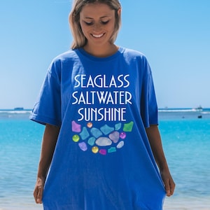 Seaglass Saltwater Sunshine Comfort Color shirt,Beach glass tshirt,Seaglass Lover tee,Beach Vacation Oversized shirt,Sea glass gift