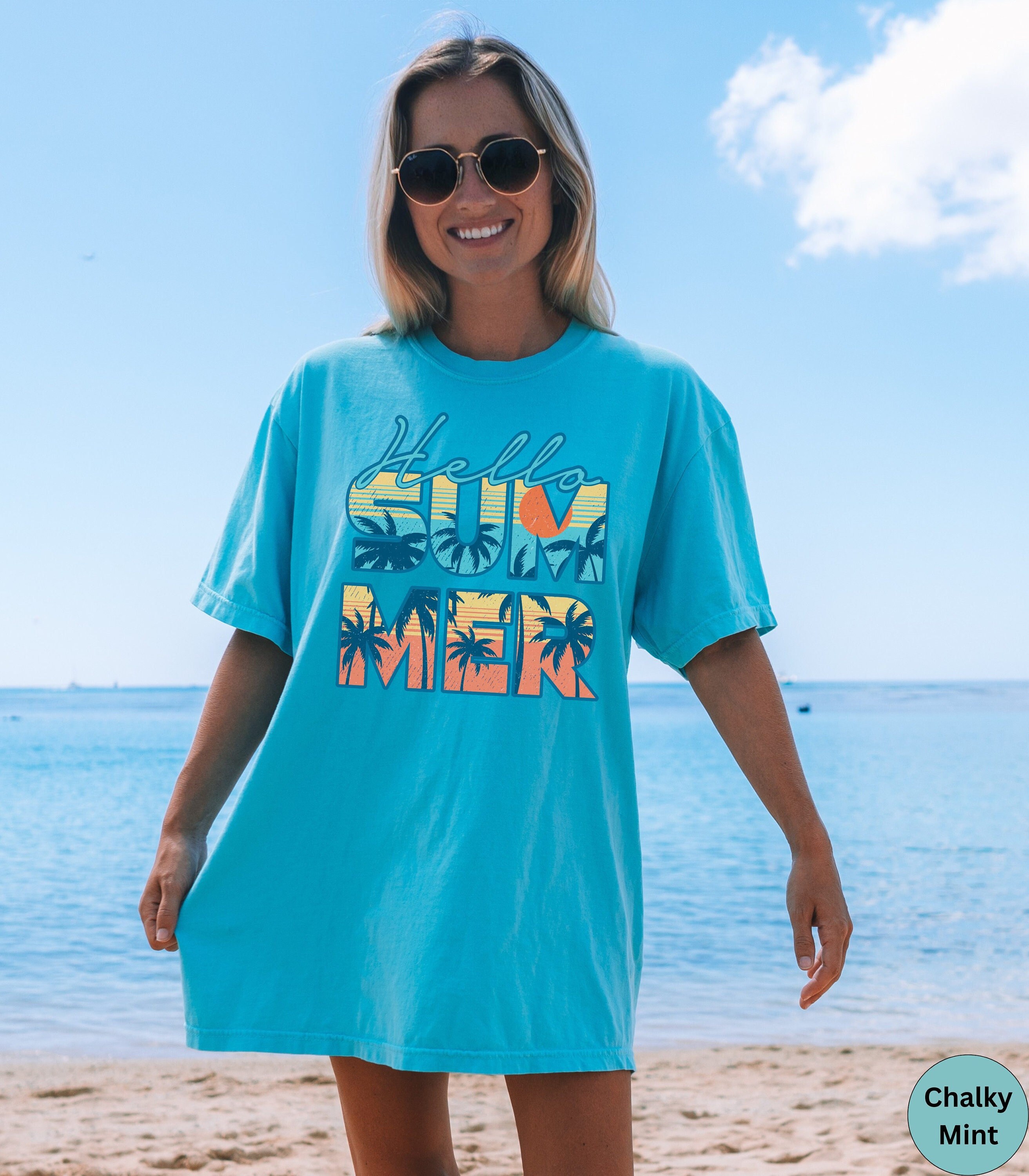 Hello Summer Beach Vacation Unisex Comfort Colors Shirt,retro Beach ...