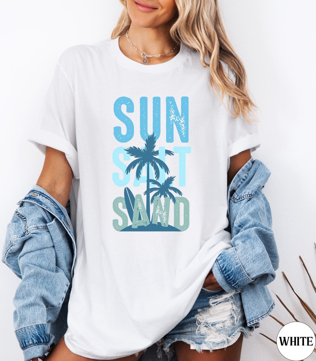 Sun Salt Sand Beach Shirt,retro Summer Vacation Tshirt,trendy Beach ...