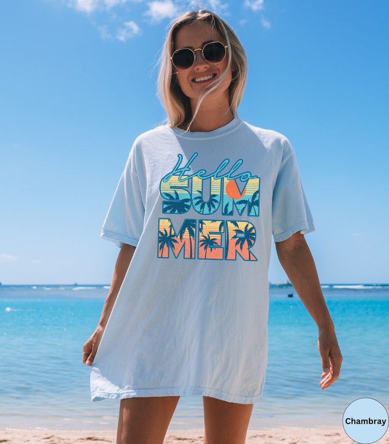 Hello Summer Beach Vacation Unisex Comfort Colors Shirt,retro Beach ...