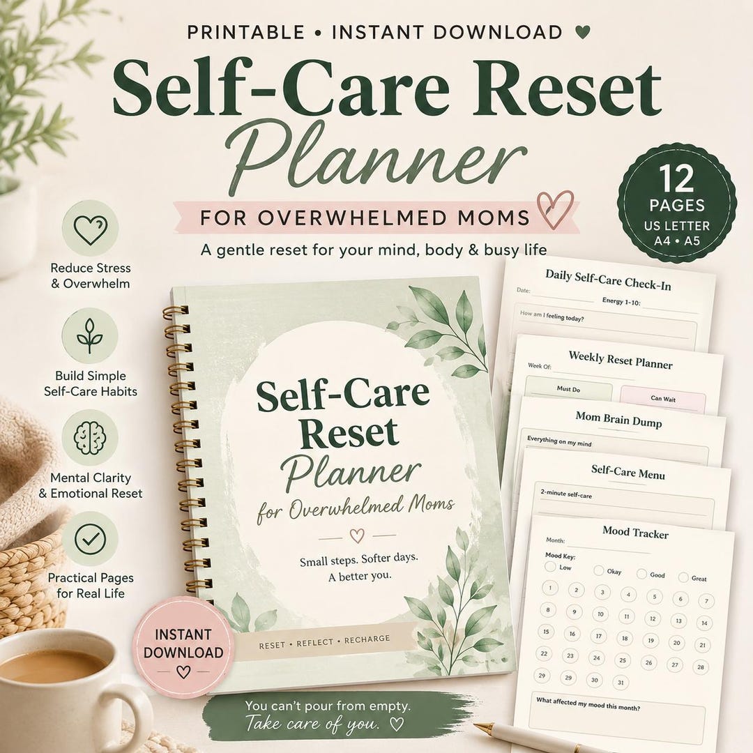 Self-care Reset Planner for Overwhelmed Women, Printable Weekly Reset ...