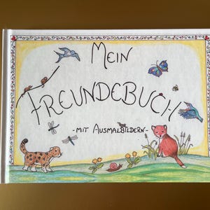 My Friends Book with coloring pages, friendship book, friends album for children, Waldorf