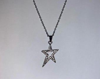 Y2k Crystal Star Necklace