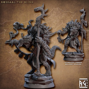 Roskaal the Blind- Frostheart Lizardmen: January 2023 Artisan Guild 45 | Lizardfolk | Reptilian | Reptile | Sorcerer | Wizard | DND | Mini
