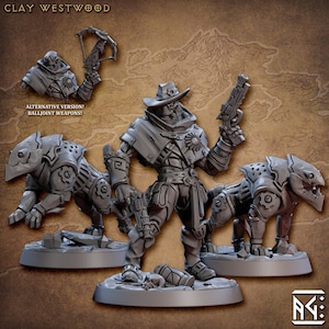 Clay Westwood- Golem Simulacra: December 2022 Artisan Guild 44 | Warforged | Ranger | Cowboy | Robot | PC | Mini | DND | NPC | 32 mm