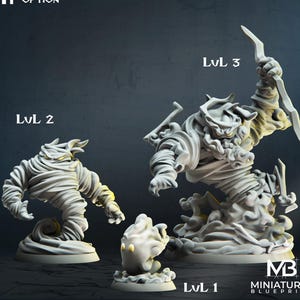 Air Elementals - Miniatures Blueprint: Elementals | Wind | Storm | Spirit | Summon | Monster | Dungeons and Dragons | 32mm