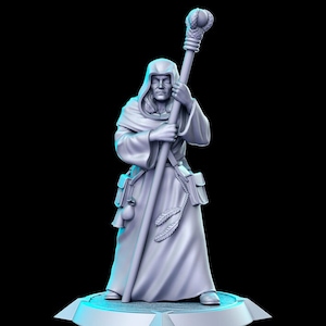 Male Wizard: RN Estudio October 2023 | RPG | Book | DND | Dungeons and Dragons | Mini | 80s | Classic | Wizard | 32 mm