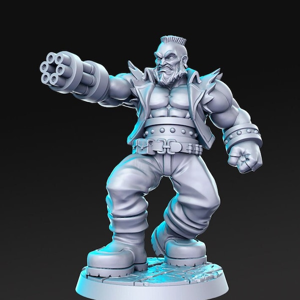 Barret- Final Fantasy VII: RN Estudio | FF7 | FFVII | jrpg | dnd | Mini | Artificer | Fighter | Ranger | | 32 mm