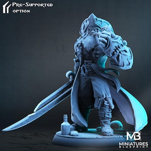 Radley, Captain Big Hand- Miniatures Blueprint: Mad Pirates| Swashbuckler | Gunslinger | Male | Rogue | Fighter| Dungeons and Dragons | 32mm
