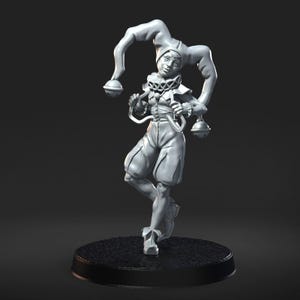Arlecchina- Tenebris Venetiis: RN Estudio April &#39;24 | Harlequin | Jester | Circus | Victorian | Masquerade | DND | Mini | 32 mm