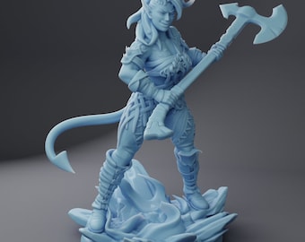 Charla the Infernal Heart- Twin Goddess Miniatures February 2024 | Karlach | Baldur&#39;s Gate | BG3 | DND | Mini | Tiefling | 32/75 mm