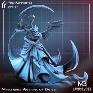 Mortemis, Author of Death - Miniatures Blueprint: Graveyard Haunters | Undead | Skeleton | Monster | Skeletal | Dungeons and Dragons | 32mm