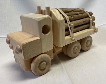 Large Wood Toy Log Truck