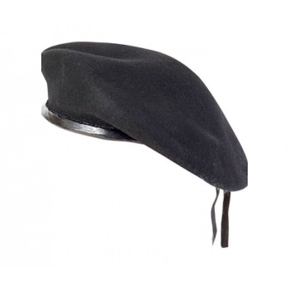 New WOOL Men's Ladies Black Beret Hat Cap Army Military Fashion or Fancy  Dress