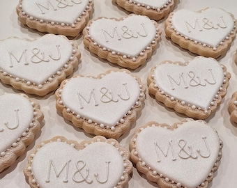Wedding/Bridal cookies with initials (1 dozen)