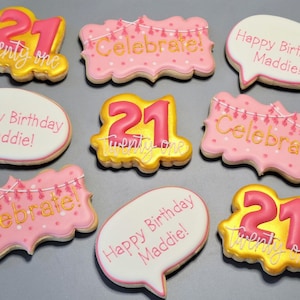 Birthday Year Decorated Sugar Cookies (1 dozen)