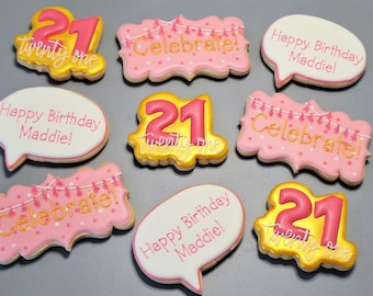 Birthday Year Decorated Sugar Cookies (1 dozen)
