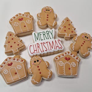 Gingerbread themed SUGAR COOKIES mini Christmas Cookies (10 per box)