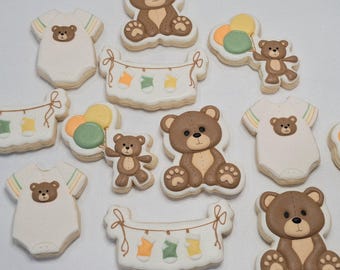 Teddy Bear Baby Shower Cookies (1 dozen)