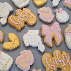 Pink Bow Baby Shower Sugar Cookies (24 cookies)