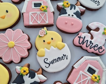 Farm Animal Birthday Cookies